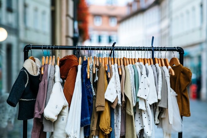 clothes hanged on clothes hanger. Fashion Deals kids